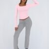 Trendy Queen Womens Long Sleeve Shirts Crop Tops Fall Fashion 2025 Square Neck Going Out Basics Tees Y2k Clothes - Image 5
