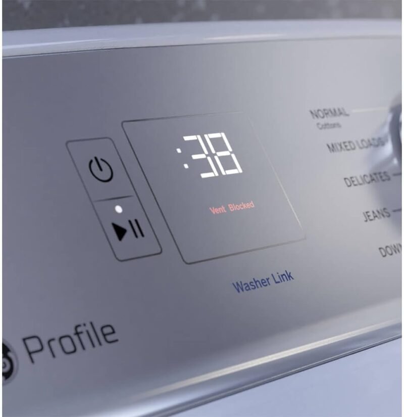GE Profile 7.4 cu. ft. Smart Electric Dryer in White with Sanitize Cycle and Sensor Dry, Energy Star PTD60EBSRWS - Image 3
