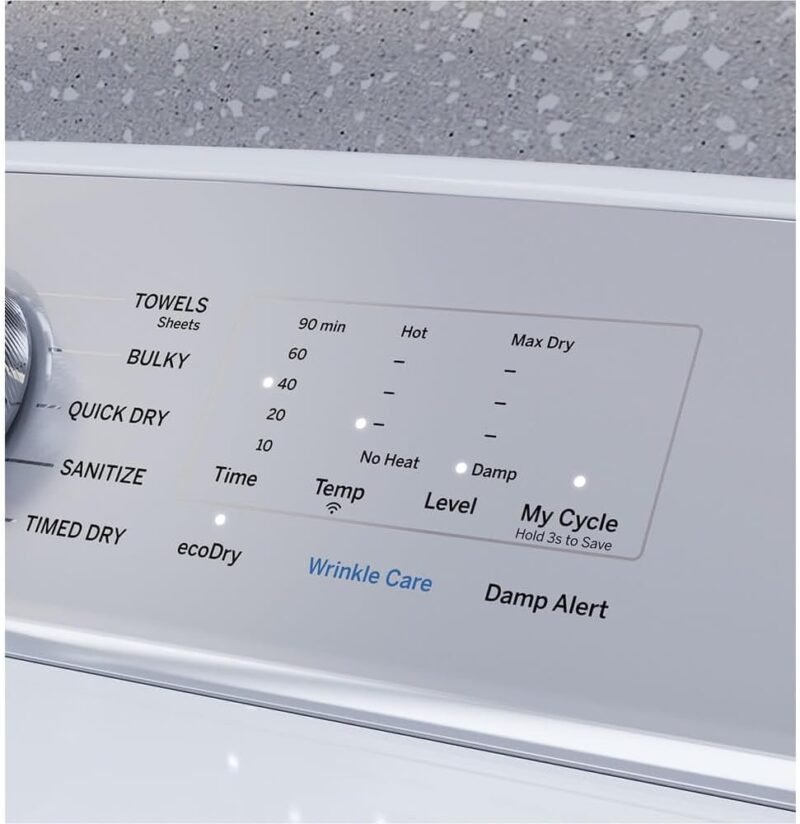 GE Profile 7.4 cu. ft. Smart Electric Dryer in White with Sanitize Cycle and Sensor Dry, Energy Star PTD60EBSRWS - Image 5