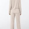 LILLUSORY Womens 2 Piece Lounge Sets Fall Outfits Henley Neck Sweater 2025 Matching Sweat Suits Comfy Pajamas Clothes Pockets - Image 4