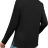 WIHOLL Women's Long Sleeve Shirts 2025 Fall Fashion Clothes Split Hem V Neck Tops - Image 4