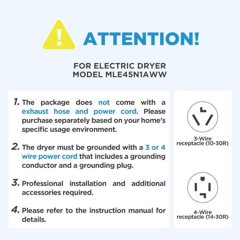 Midea MLE45N1AWW Front Load Electric Dryer Matching, with Stainless Steel Sensor Dry, Wrinkle Care, Touch Control, 10 Total Cycles, 8.0 Cu.ft, White - Image 2