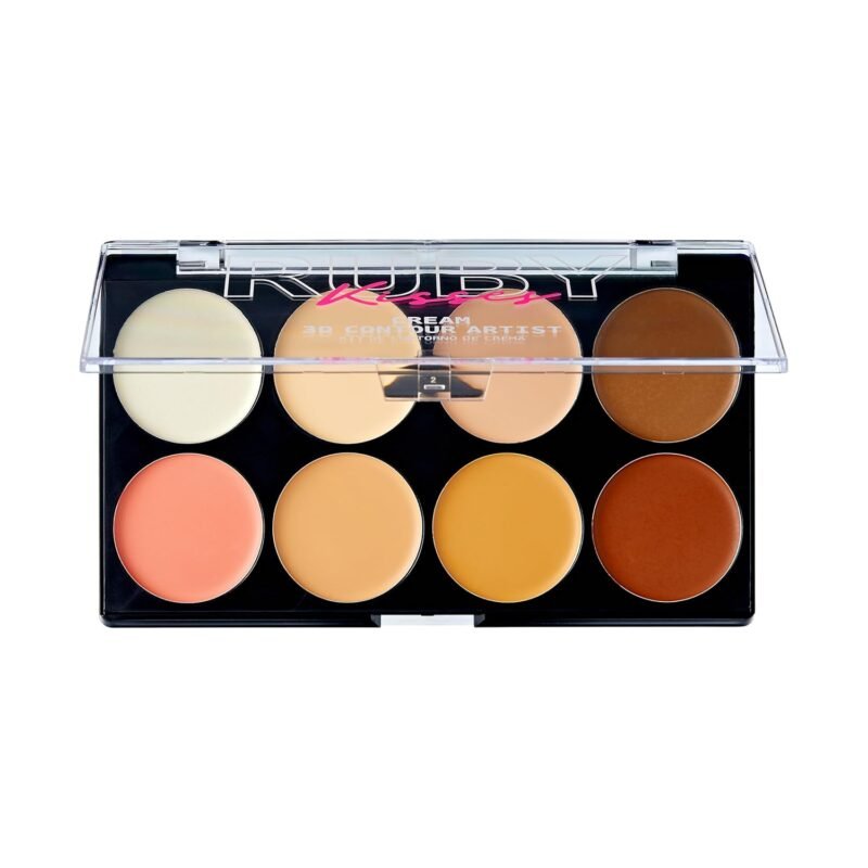 Ruby Kisses 3D Face Creator Cream Foundation & Concealer, 12 Hours Long Lasting, Medium to Full Coverage, Non-Greasy, Ideal for Makeup & Contour Palette (Light) - Image 2