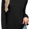WIHOLL Women's Long Sleeve Shirts 2025 Fall Fashion Clothes Split Hem V Neck Tops - Image 2