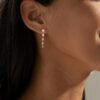 14K Gold Plated Butterfly Dangle Earrings for Women - Dainty, Trendy, Hypoallergenic CZ Drop Earrings - Simple Long Dangling Jewelry - Image 2