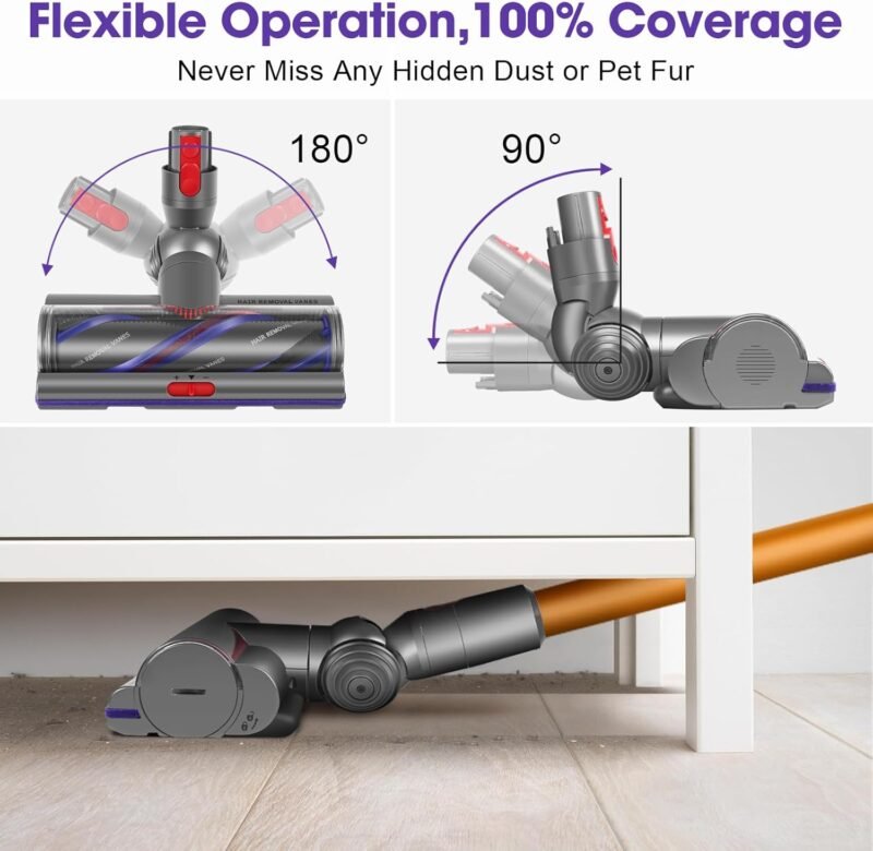 V11 V15 High Torque Brush Head Replacement Compatible with Dyson V7 V8 V10 Vacuum Cleaner, Suction Control Anti-Tangle Deep Clean for Carpets & Hard Floor - Image 7