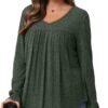 WIHOLL Long Sleeve Shirts for Women V Neck Lightweight Sweaters Casual Tunic Tops Outfits Fall Fashion Clothes 2025 - Image 3
