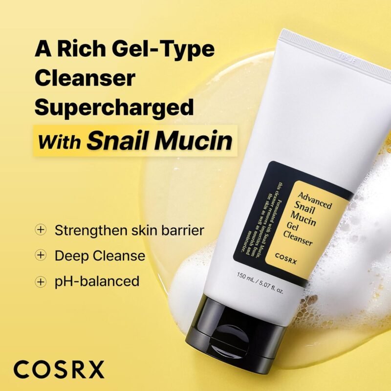 COSRX Advanced Snail Mucin Gel Cleanser, 5.07 Fl Oz / 150 mL, Rich Daily Deep Cleansing Gel for Dry & Sensitive Skin, Korean Skin Care, Not Tested on Animals, No Parabens - Image 2