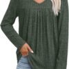 WIHOLL Long Sleeve Shirts for Women V Neck Lightweight Sweaters Casual Tunic Tops Outfits Fall Fashion Clothes 2025 - Image 2